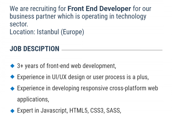 Front-End Developer İş İlanına Başvur!